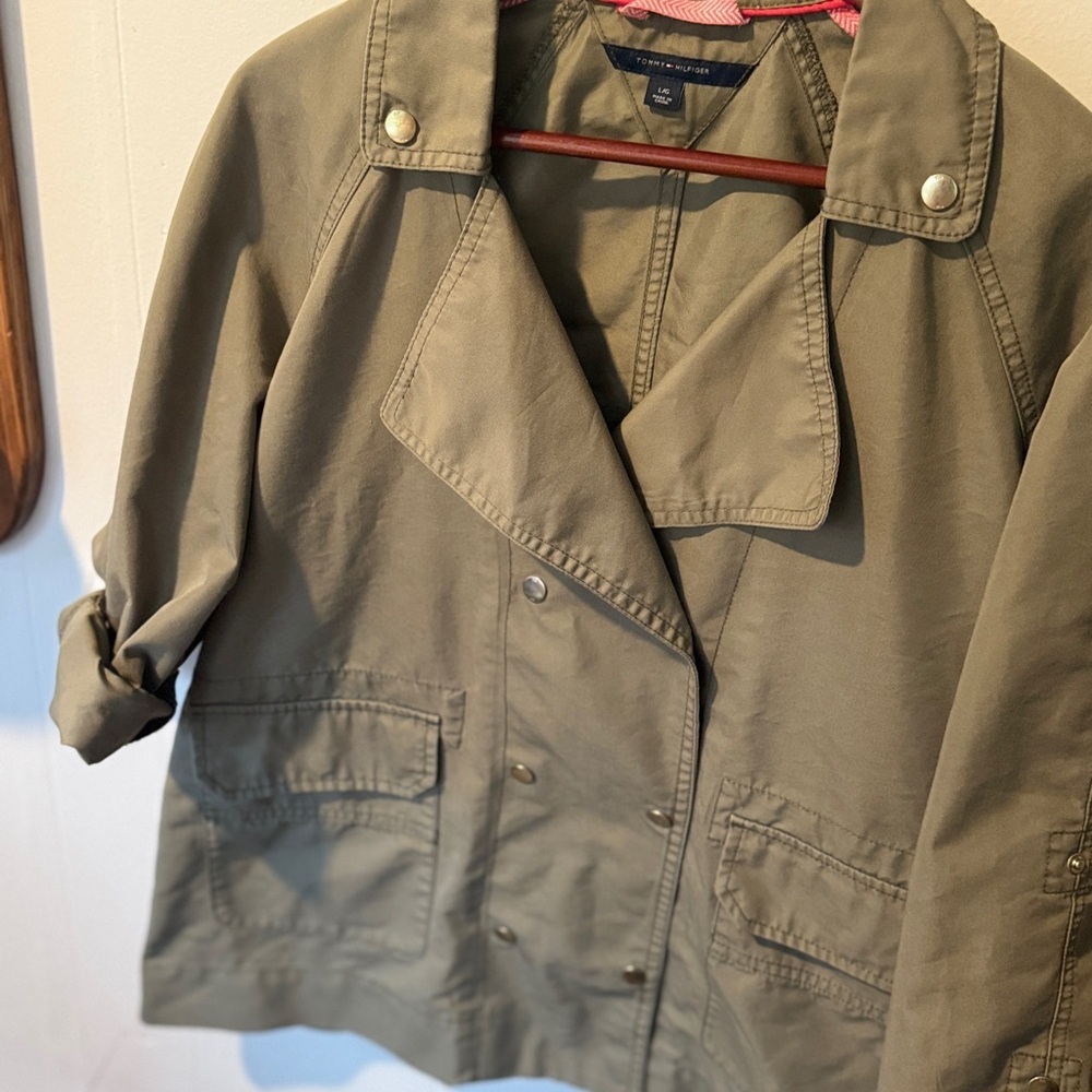 🌲Tommy Hilfiger Women's Olive Green Utility Coat - Picture 4 of 12
